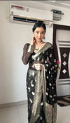 SF 621 Blck Silver Soft Weaving Designer Sarees Wholesale Market In Surat
